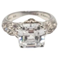 Judith Ripka Anello in argento sterling con taglio Asscher e zirconi, misura 7 #20899