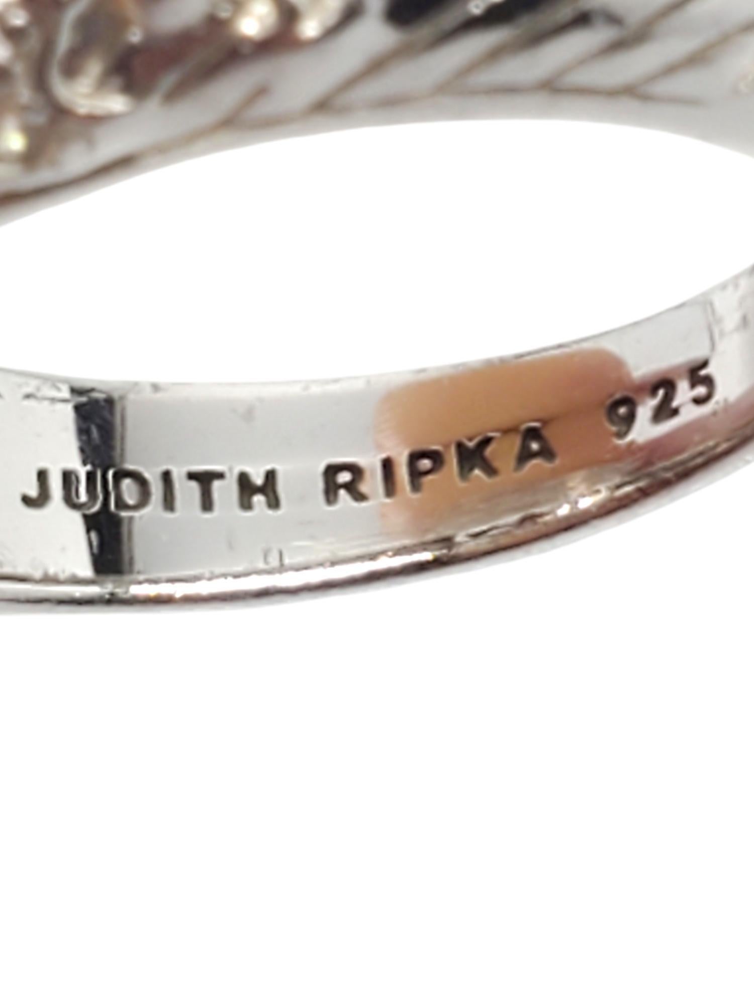 Judith Ripka Sterling Silver Asscher Cut Cubic Zirconia Ring Size 7 #20899 2