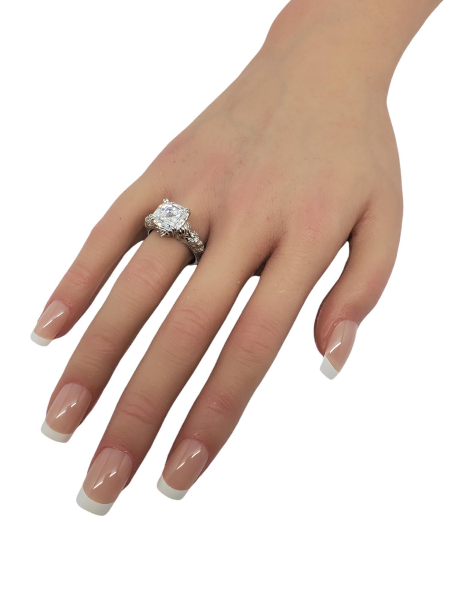 Judith Ripka Sterling Silver Asscher Cut Cubic Zirconia Ring Size 7 #20899 4