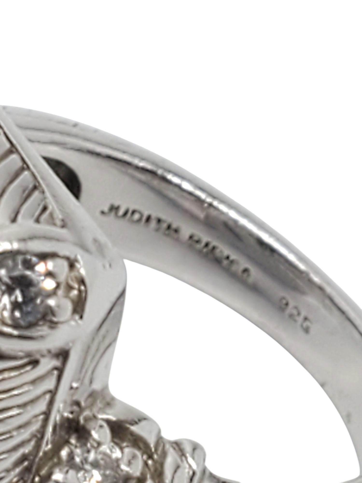 Donna Judith Ripka Anello in argento sterling con onice nero e CZ misura 7 #21104 in vendita