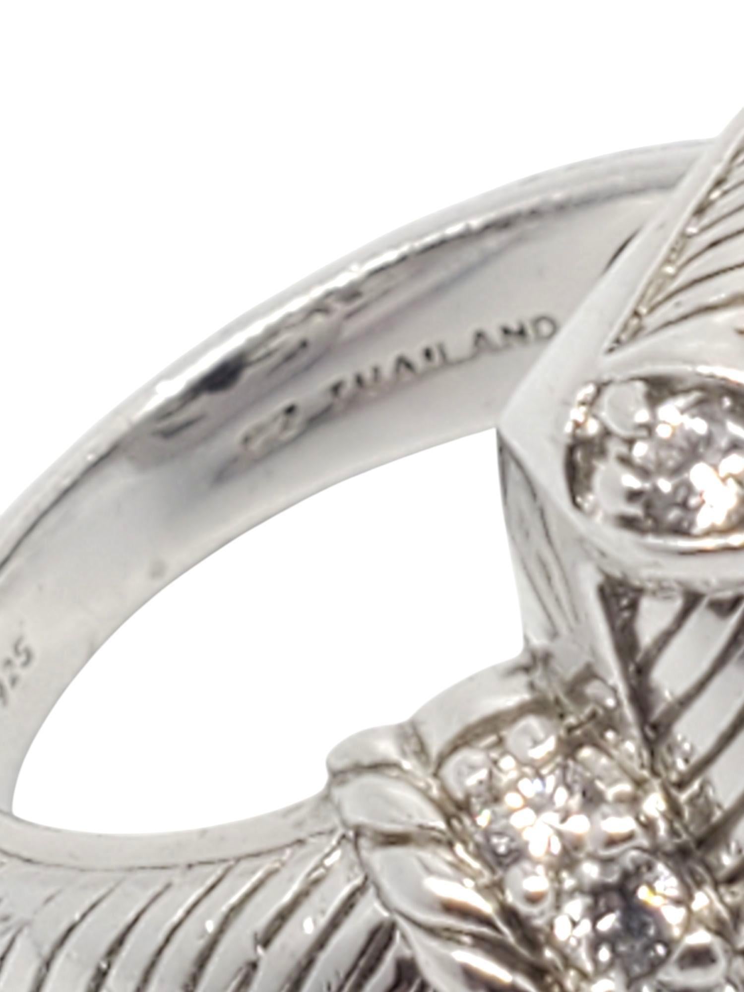 Judith Ripka Anello in argento sterling con onice nero e CZ misura 7 #21104 in vendita 1