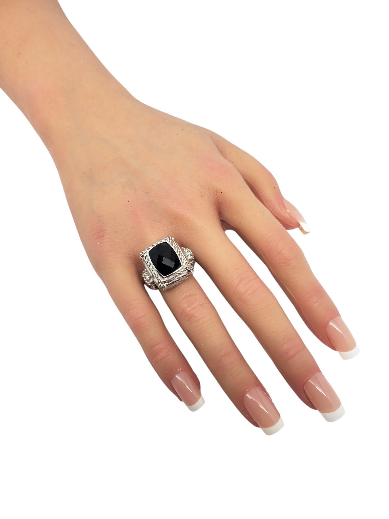 Judith Ripka Anello in argento sterling con onice nero e CZ misura 7 #21104 in vendita 3