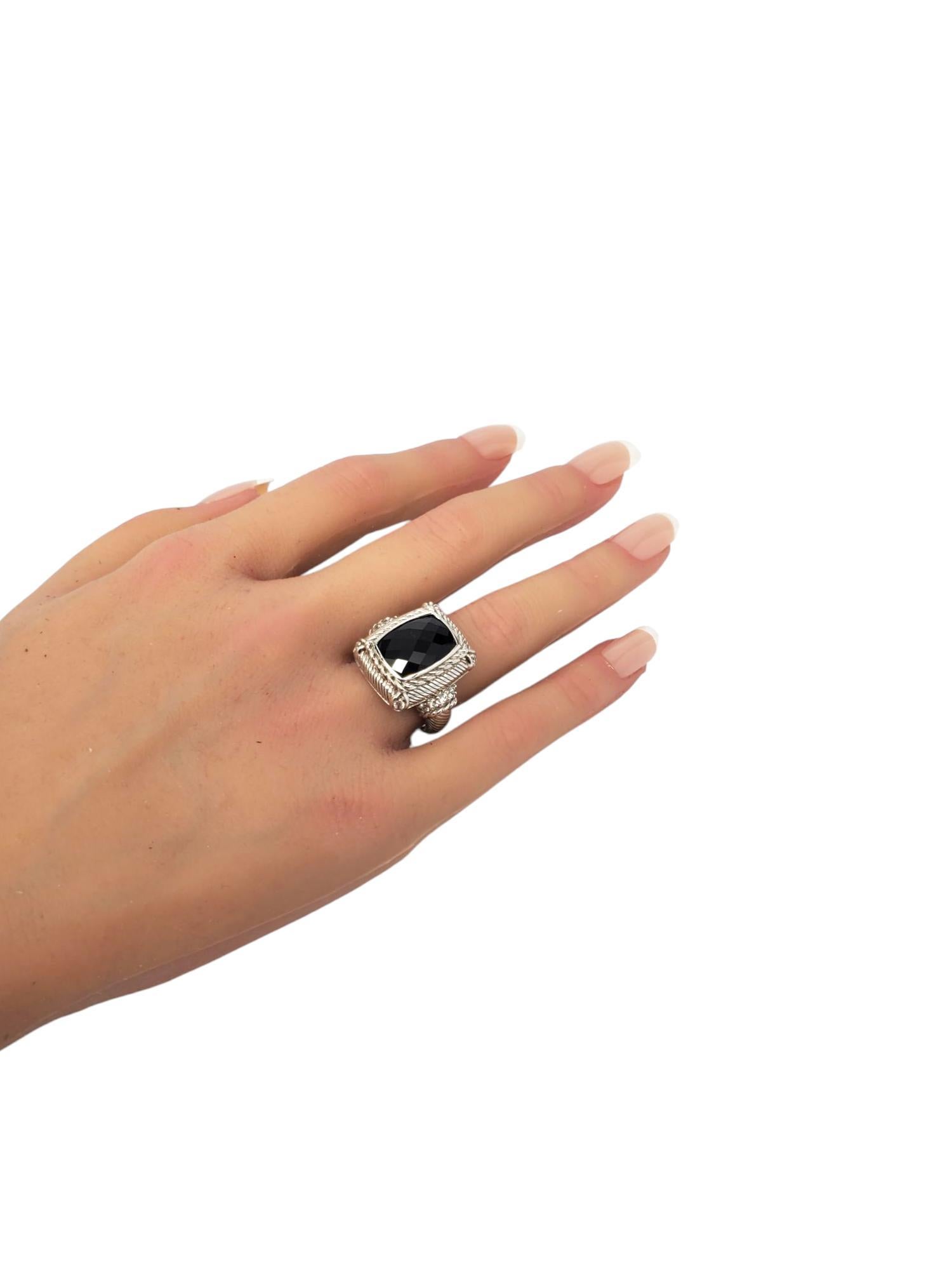 Judith Ripka Anello in argento sterling con onice nero e CZ misura 7 #21104 in vendita 4