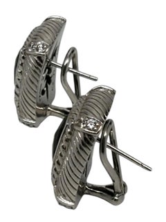 Judith Ripka Sterling Silver Black Onyx and CZ Rope Earrings #24194