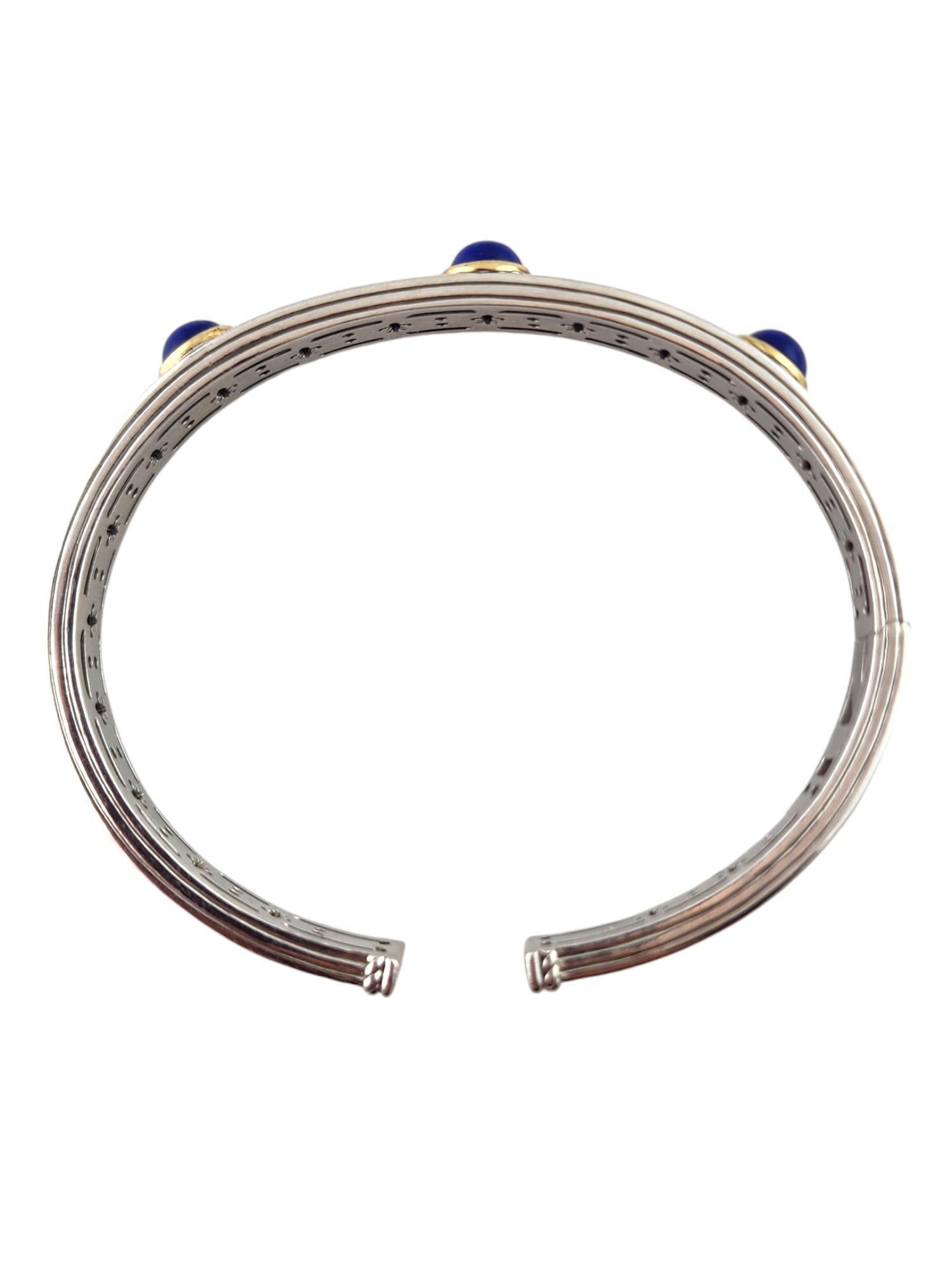 Judith Ripka Sterling Silver Blue Gem Cuff Bracelet #18598 1