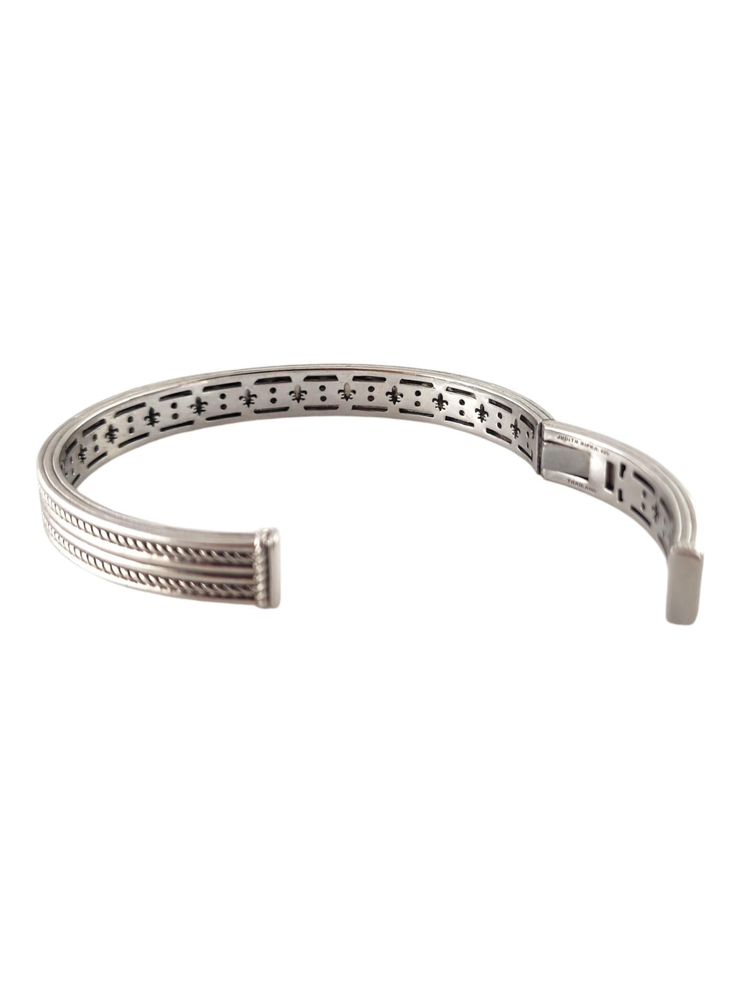 Judith Ripka Sterling Silver Blue Gem Cuff Bracelet #18598 2