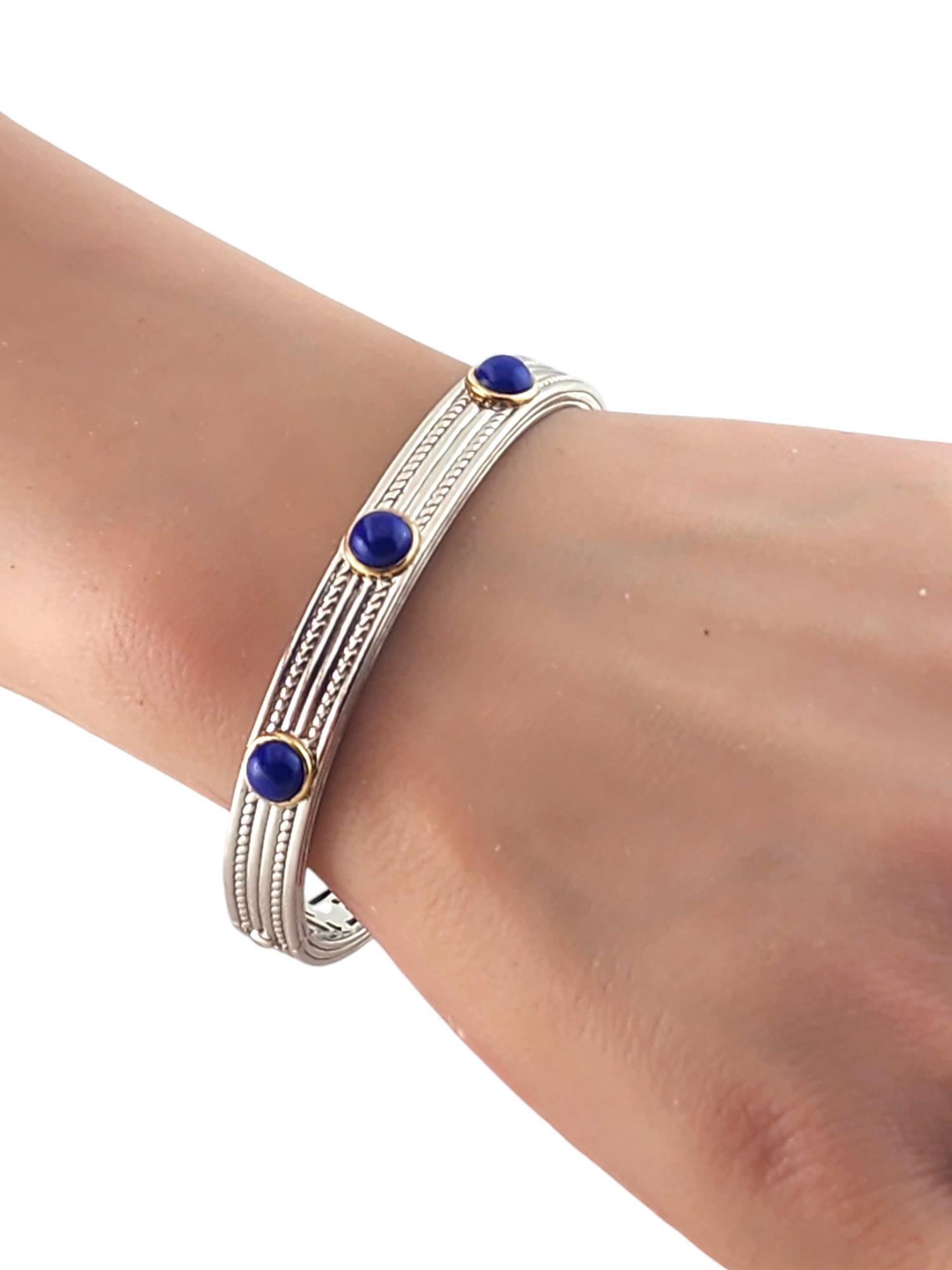Judith Ripka Sterling Silver Blue Gem Cuff Bracelet #18598 4
