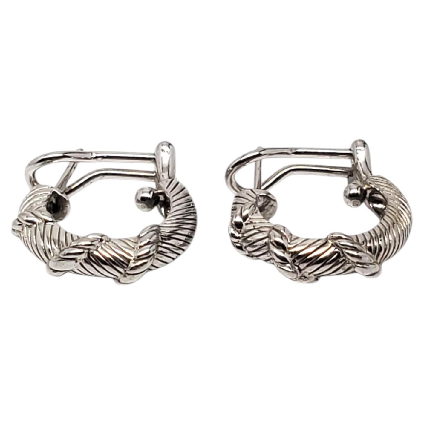 Judith Ripka Sterling Silver Cable Hoop Earrings #24576