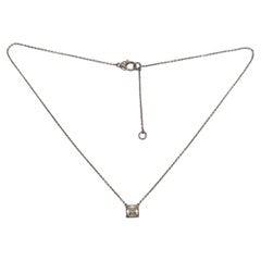 Judith Ripka Sterling Silver Chain Square CZ Pendant Necklace