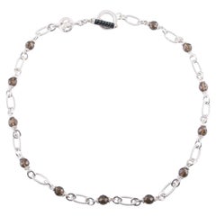 Judith Ripka Sterling Silver Chain Toggle Necklace & Smoky Quartz Beads, 22"