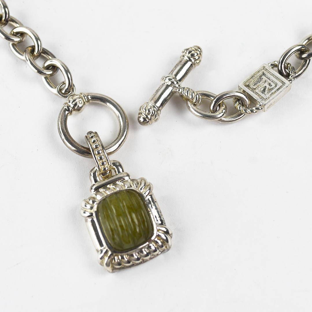 Collar colgante de calcedonia de plata de ley Judith Ripka en Excelente estado para la venta en Laguna Beach, CA