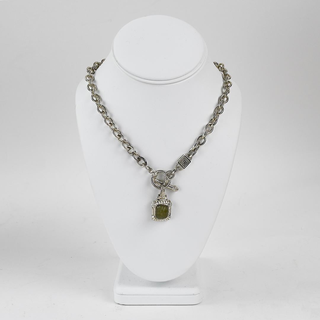Femenino o masculino Collar colgante de calcedonia de plata de ley Judith Ripka en venta