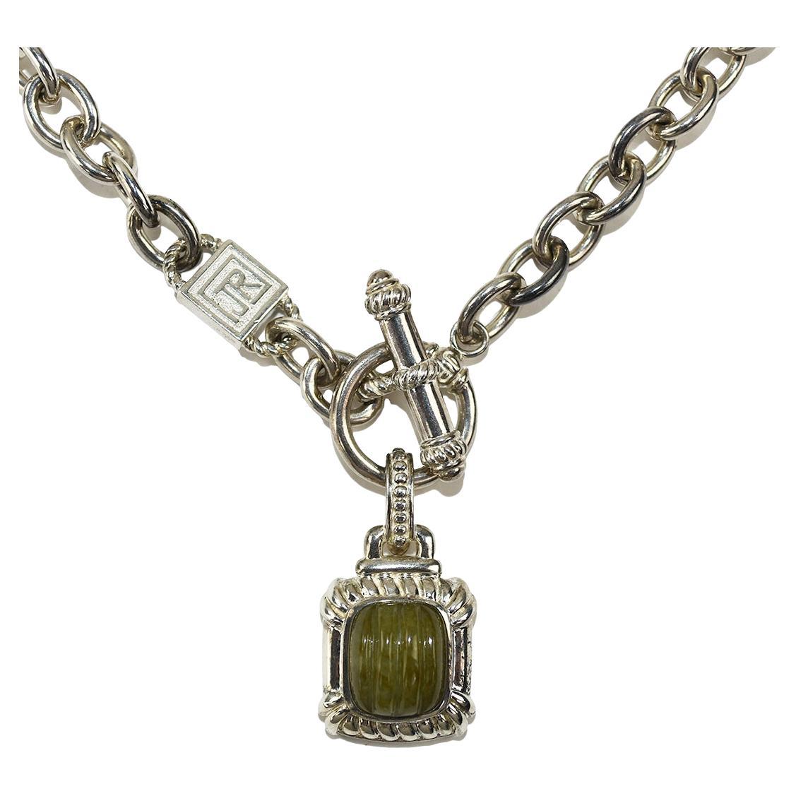 Collar colgante de calcedonia de plata de ley Judith Ripka en venta