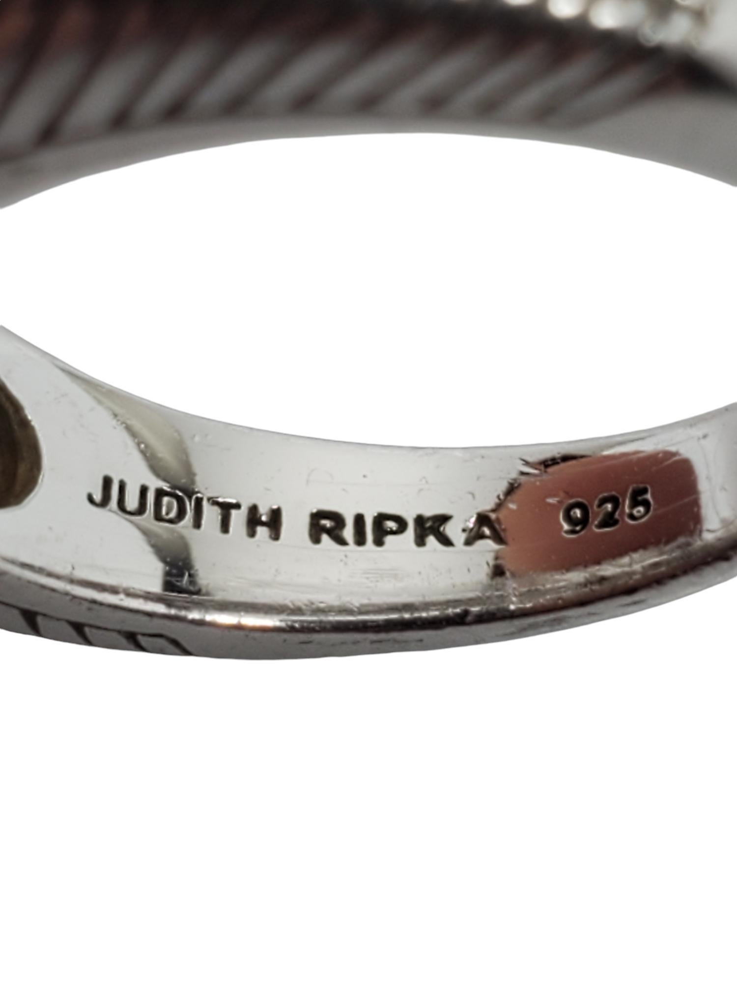 Women's Judith Ripka Sterling Silver Citrine & CZ Ring Size 8.25 #18690 For Sale