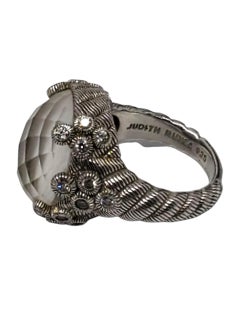 Judith Ripka Sterling Silver Clear CZ Rope Statement Ring Size 6 #23438