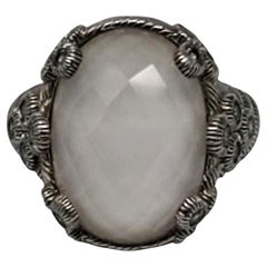 Judith Ripka, anello in argento chiaro con corda, misura 6 #23438