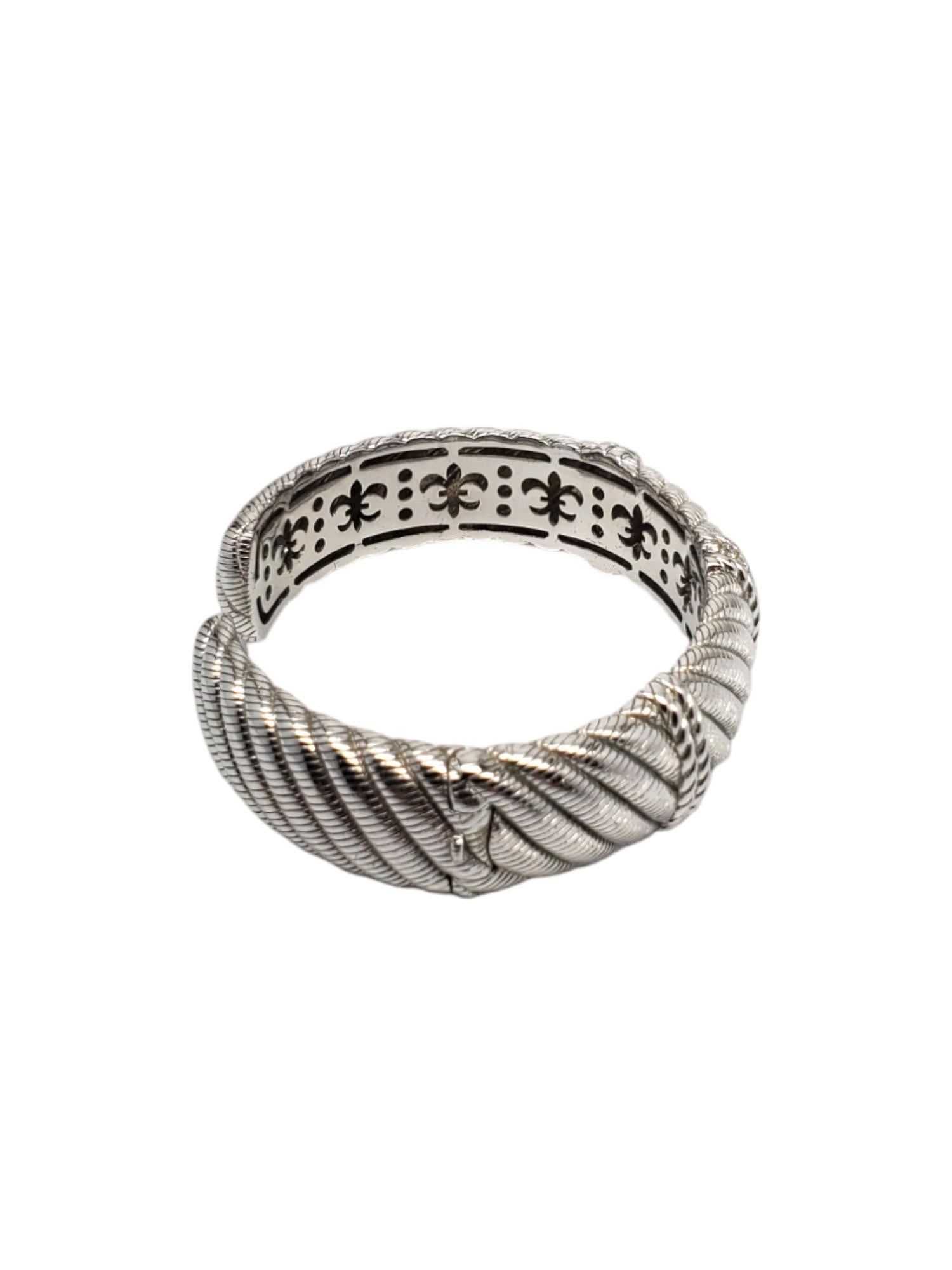 Women's Judith Ripka Sterling Silver Cuff Hinged Bracelet # 18707