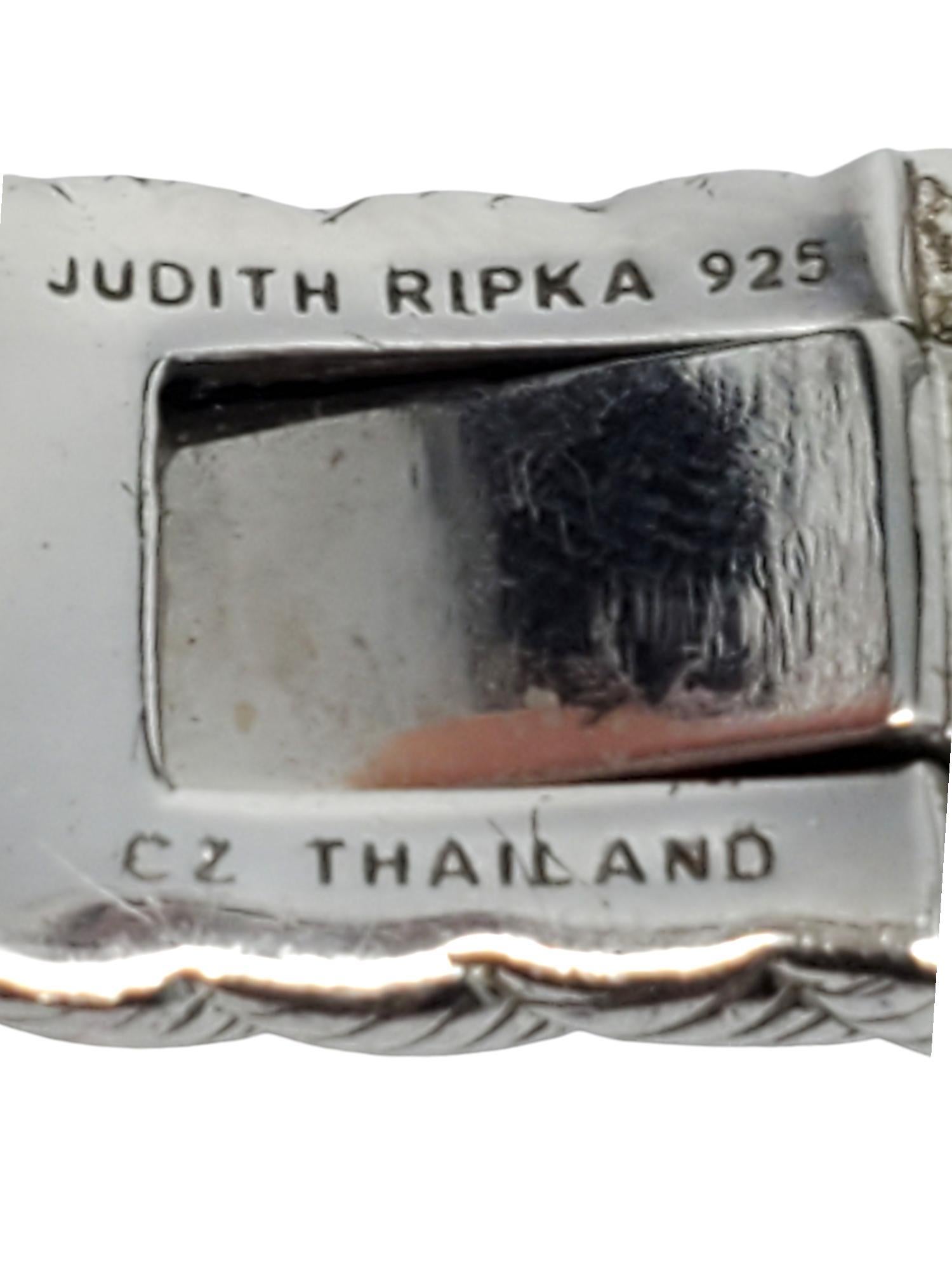 Judith Ripka Sterling Silver Cuff Hinged Bracelet # 18707 2