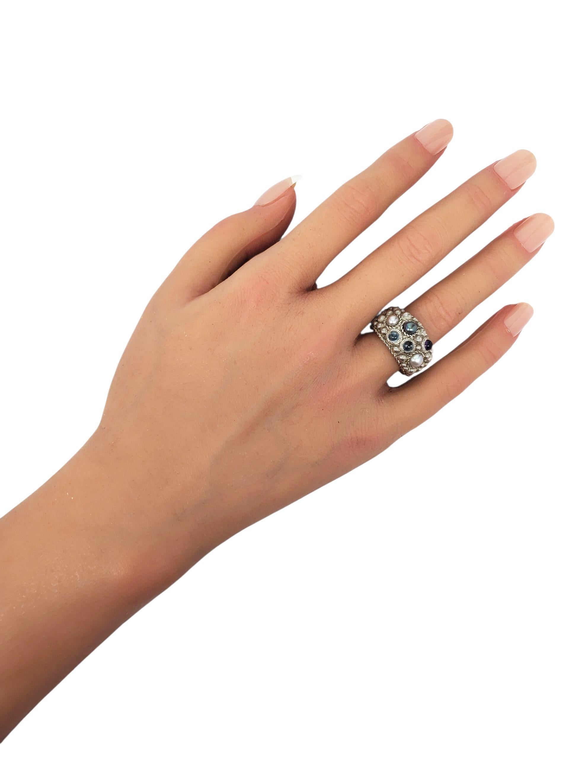 Judith Ripka Anello in argento 925 e perle misura 6 #23435 3