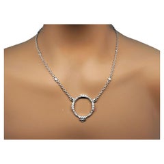 Judith Ripka Sterling Silber CZ Kreis Station Kette Halskette # 18932