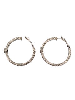Judith Ripka Sterling Silver CZ Cushion Cut Hoop Earrings #23400