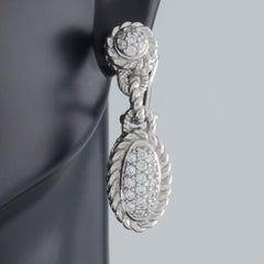 Judith Ripka Sterling Silver & CZ Dangle Earrings with Omega Backs