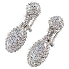 Judith Ripka Sterling Silver & CZ Dangle Earrings with Omega Backs