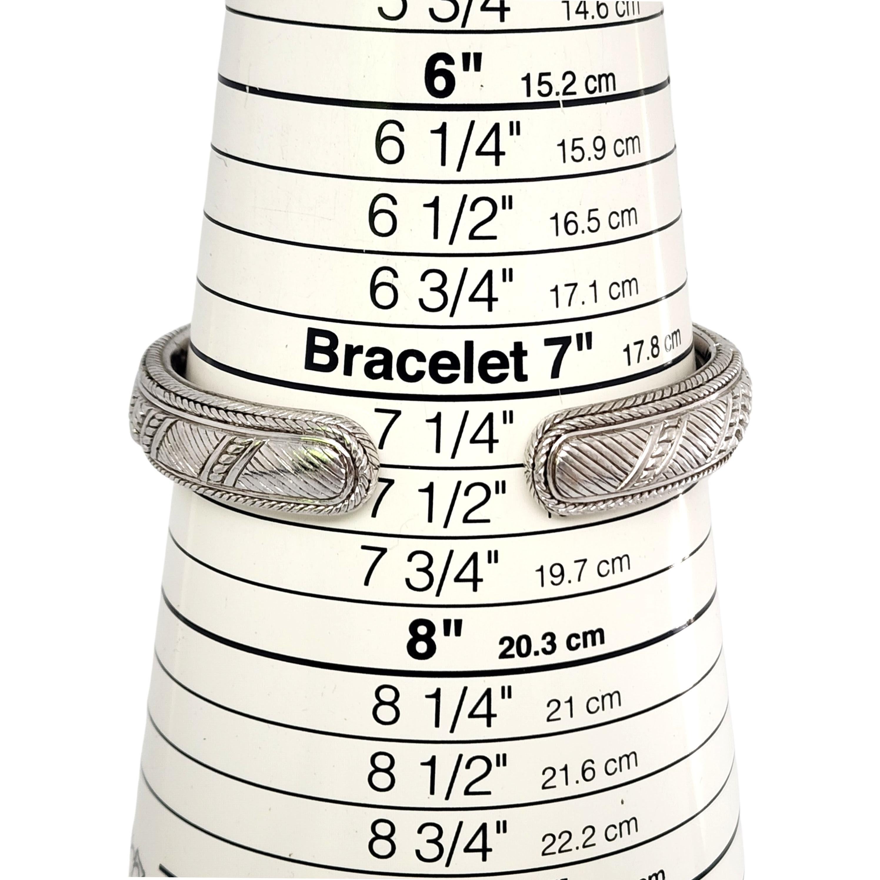 Judith Ripka Sterling Silver CZ Diamonique Hinged Cuff Bracelet (B) #12820 For Sale 6