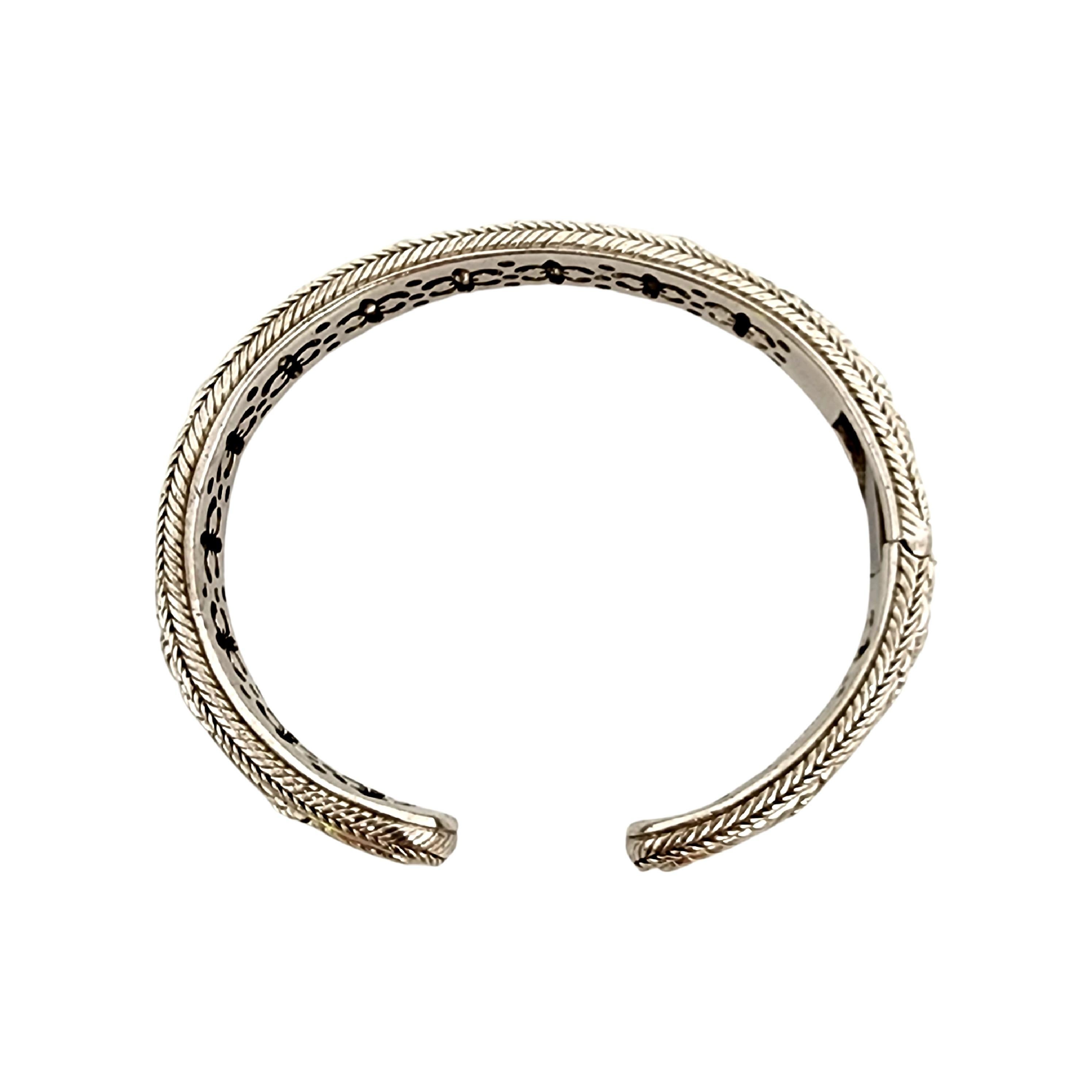 Judith Ripka Sterling Silver CZ Diamonique Hinged Cuff Bracelet (B) #12820 For Sale 1