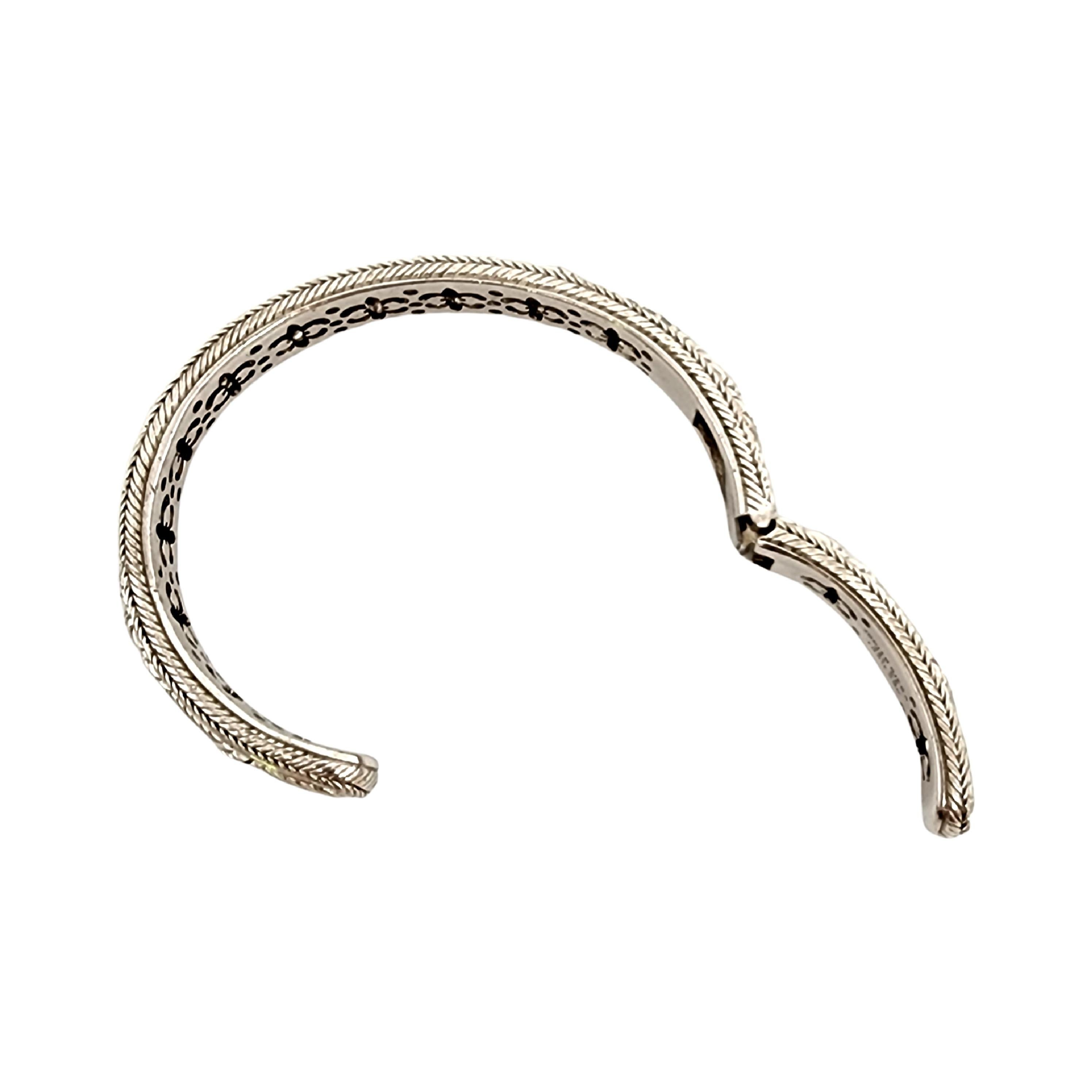 Judith Ripka Sterling Silver CZ Diamonique Hinged Cuff Bracelet (B) #12820 For Sale 2