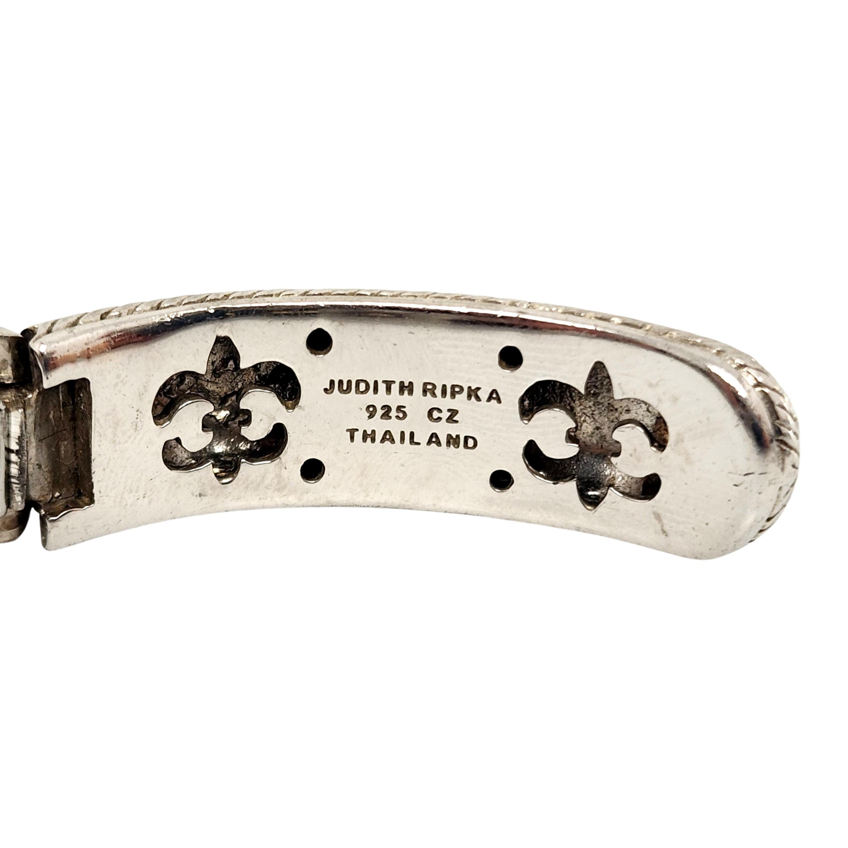Judith Ripka Sterling Silver CZ Diamonique Hinged Cuff Bracelet (B) #12820 For Sale 5