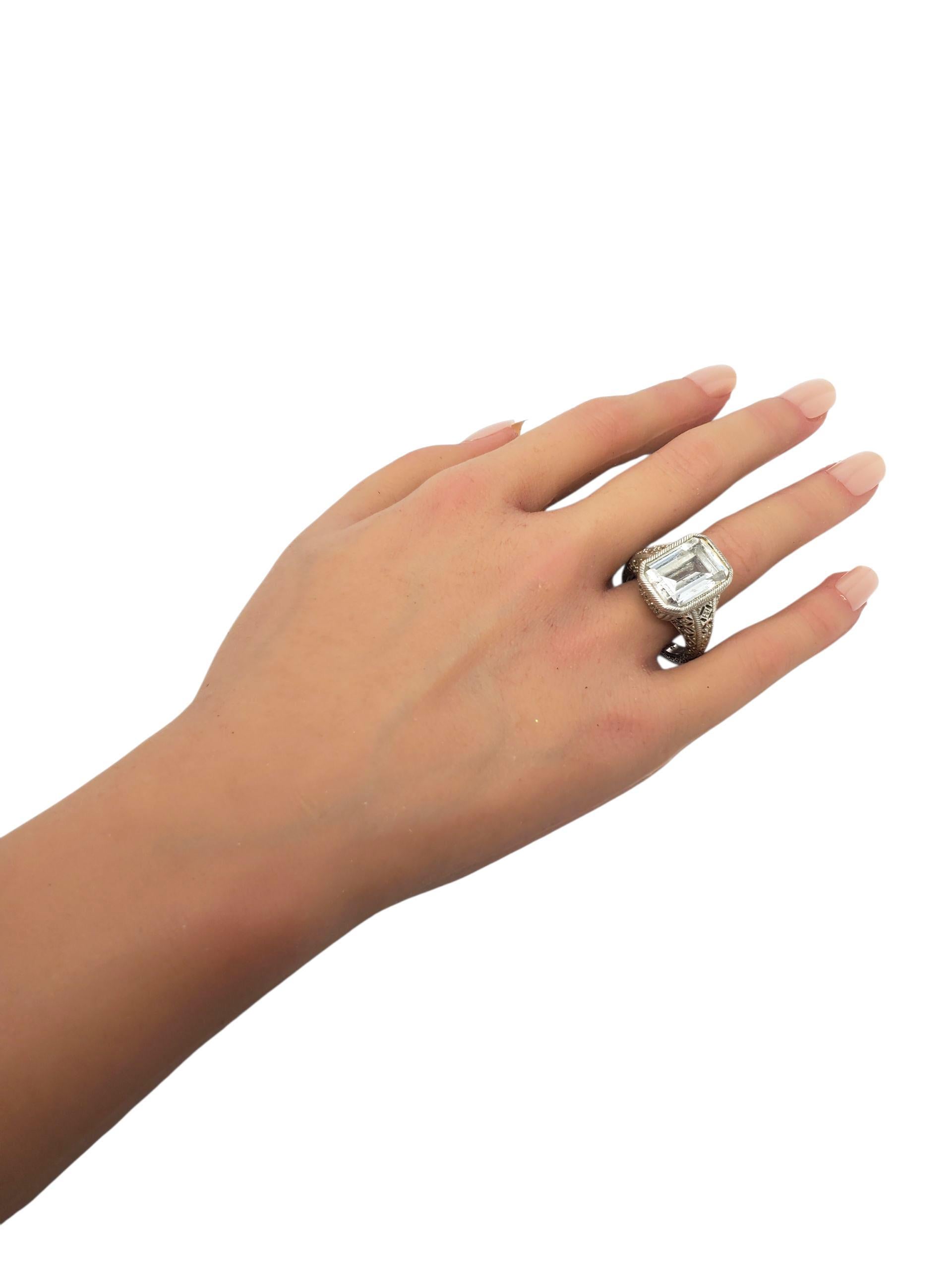 Judith Ripka Anello in argento Sterling CZ taglio smeraldo misura 10 #22402 in vendita 4