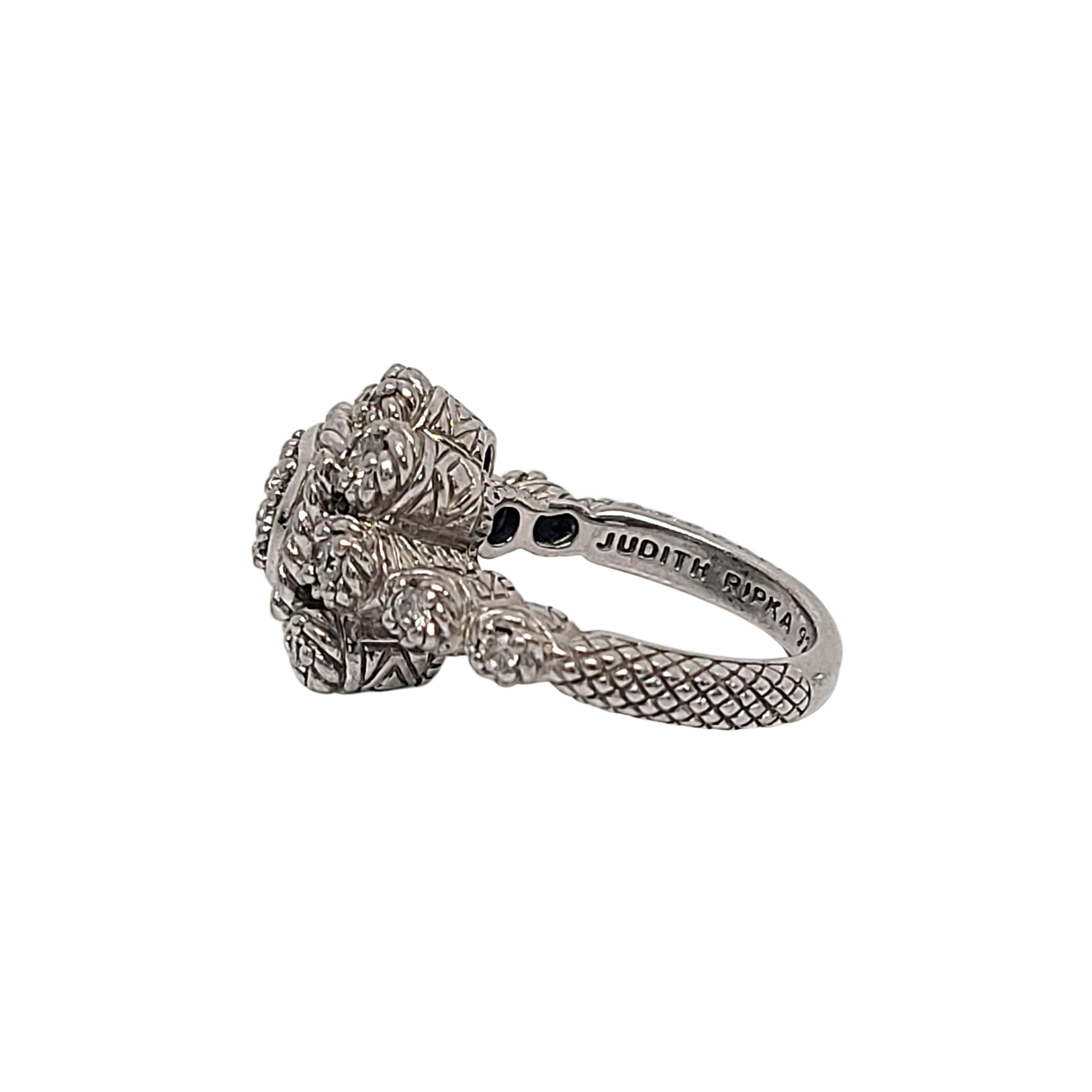 Women's Judith Ripka Sterling Silver CZ Flower Cluster Ring Size 7 #12164 For Sale