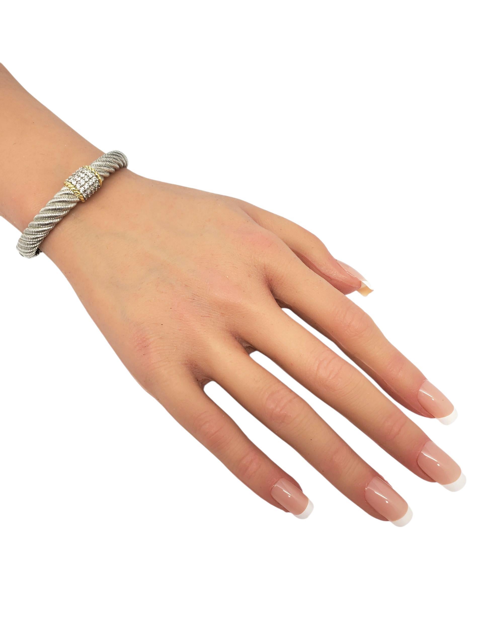 Judith Ripka Bracciale con cerniera in argento Sterling CZ tonalità oro #23387 in vendita 5