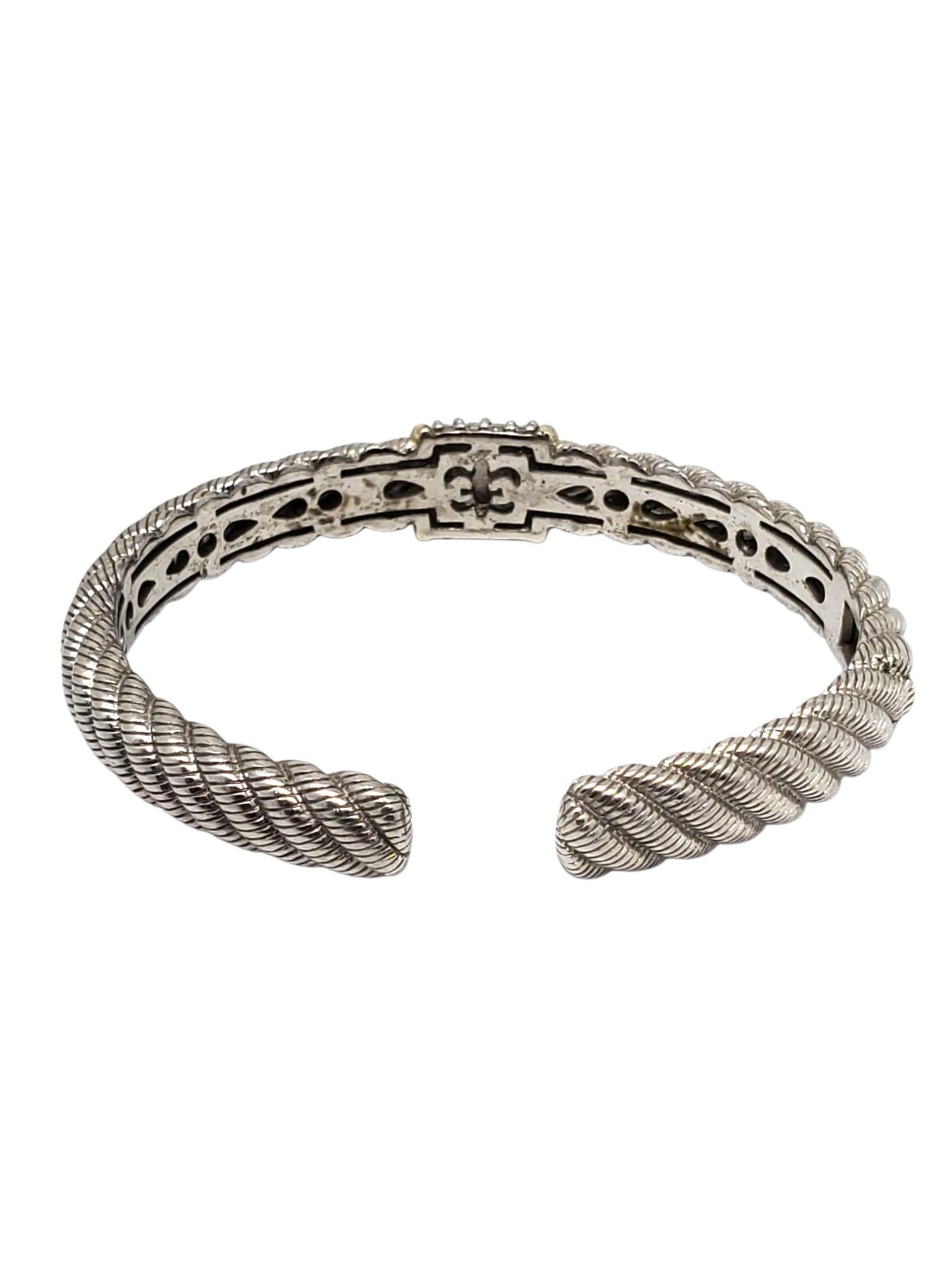 Contemporaneo Judith Ripka Bracciale con cerniera in argento Sterling CZ tonalità oro #23387 in vendita