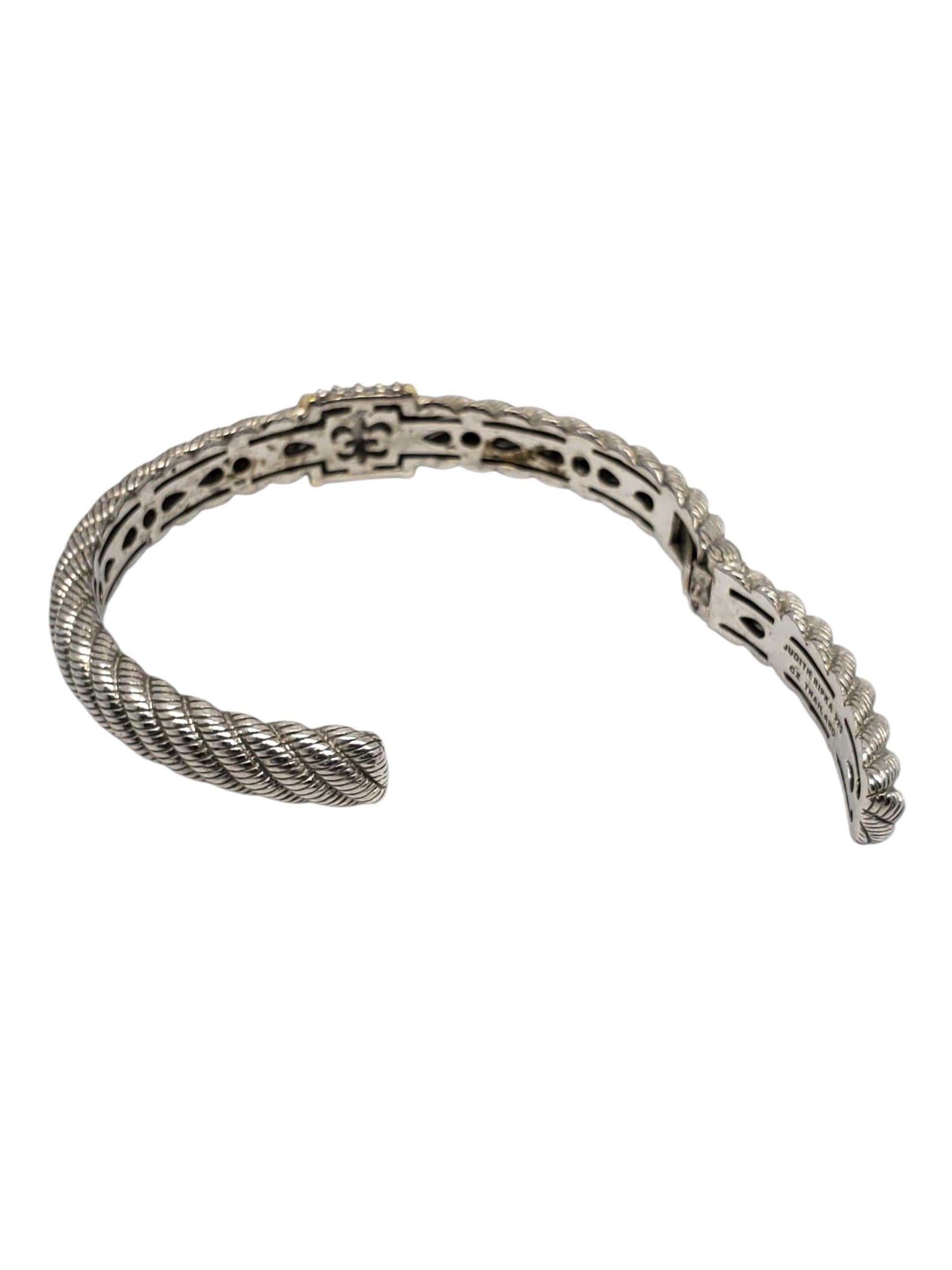 Judith Ripka Bracciale con cerniera in argento Sterling CZ tonalità oro #23387 in vendita 1