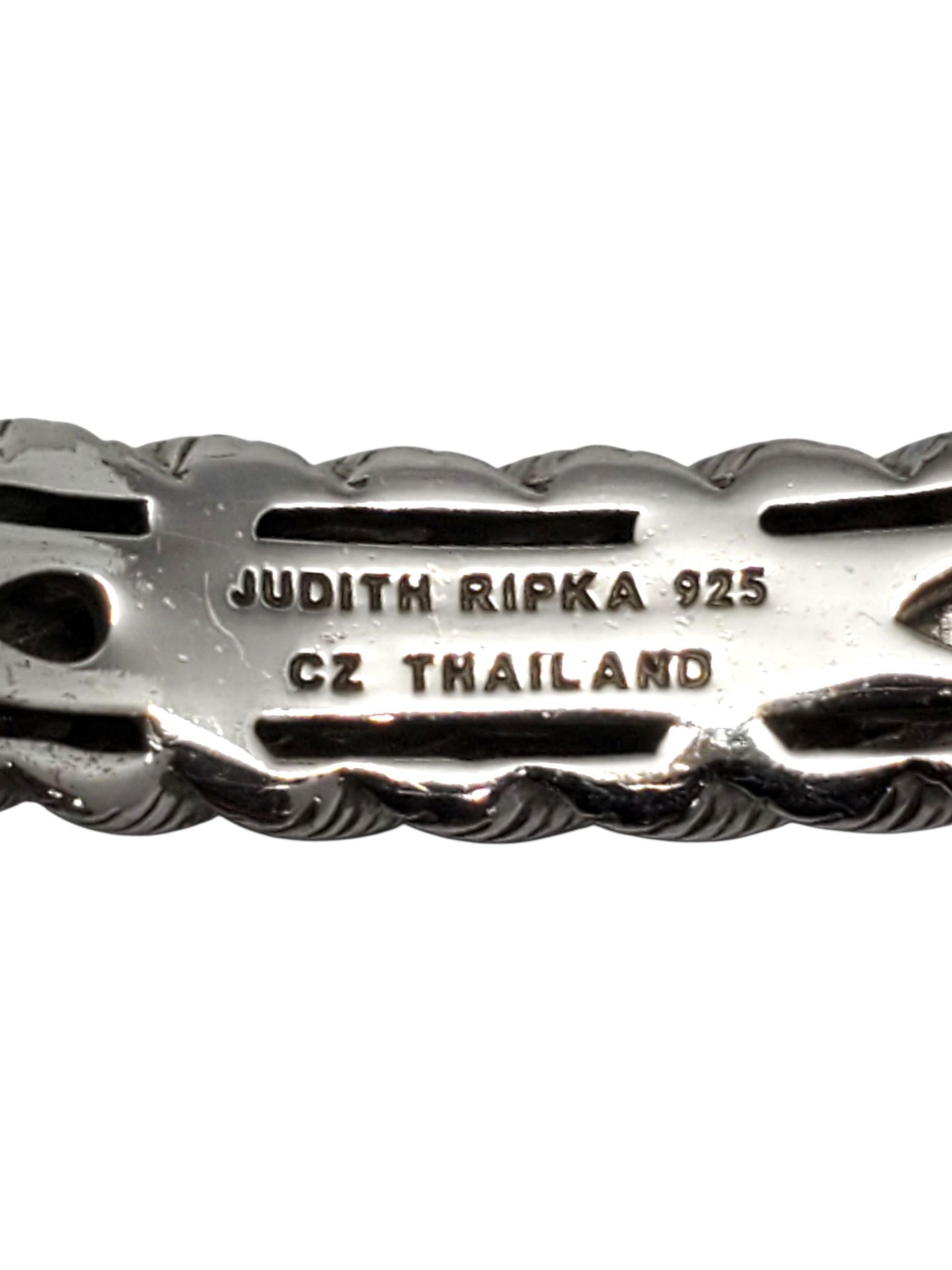 Judith Ripka Bracciale con cerniera in argento Sterling CZ tonalità oro #23387 in vendita 3