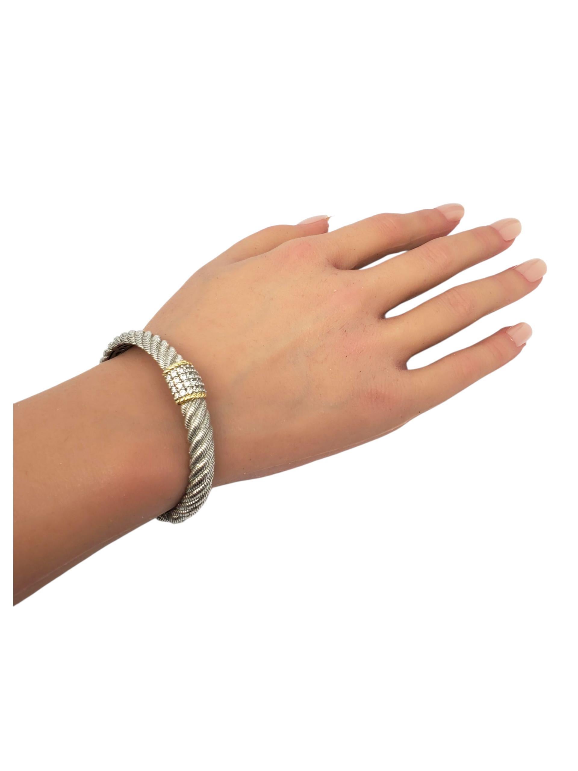 Judith Ripka Bracciale con cerniera in argento Sterling CZ tonalità oro #23387 in vendita 4