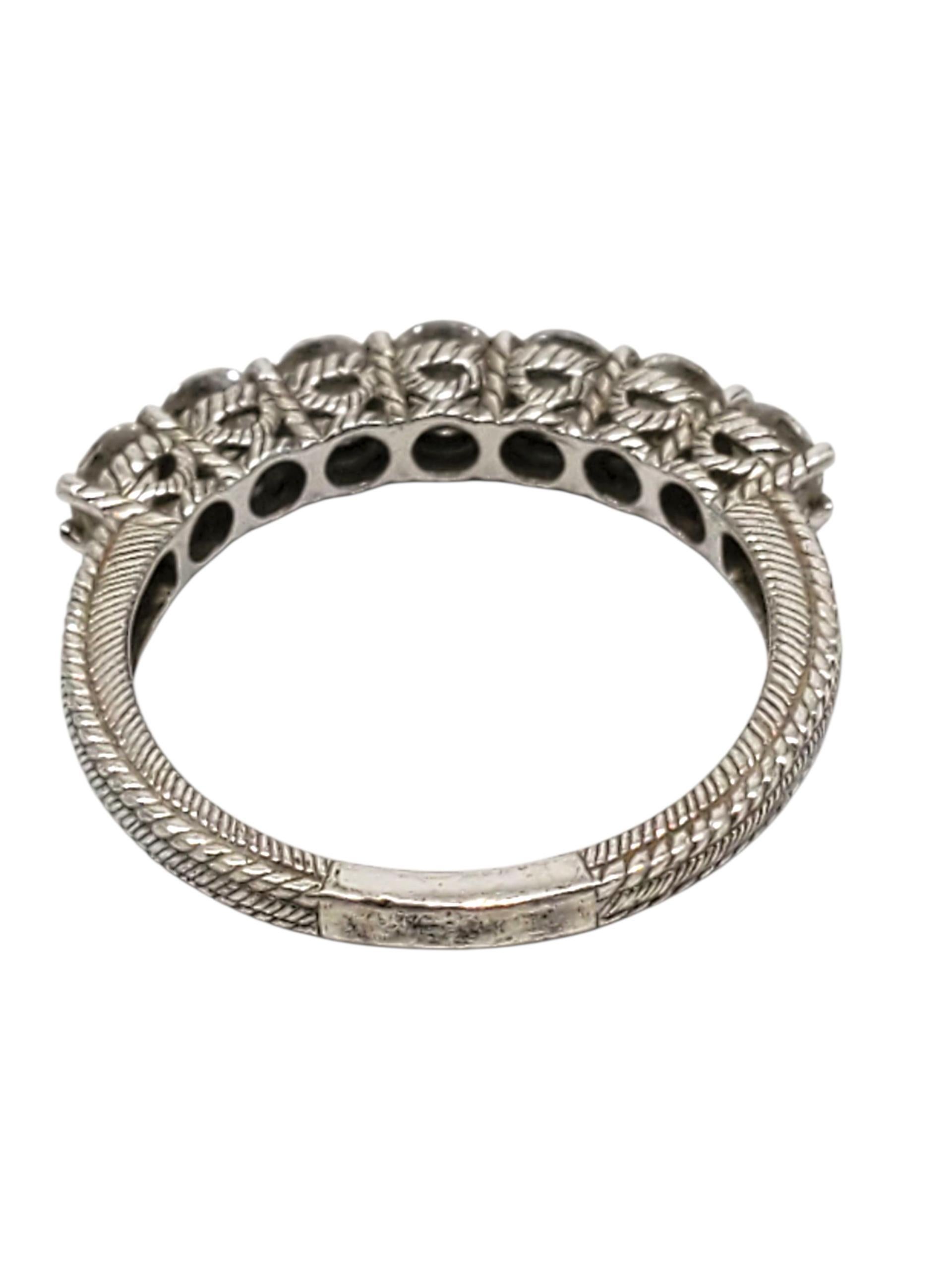 Contemporaneo Judith Ripka Anello a fascia mezza eternità in argento 925 misura 10 #22427 in vendita