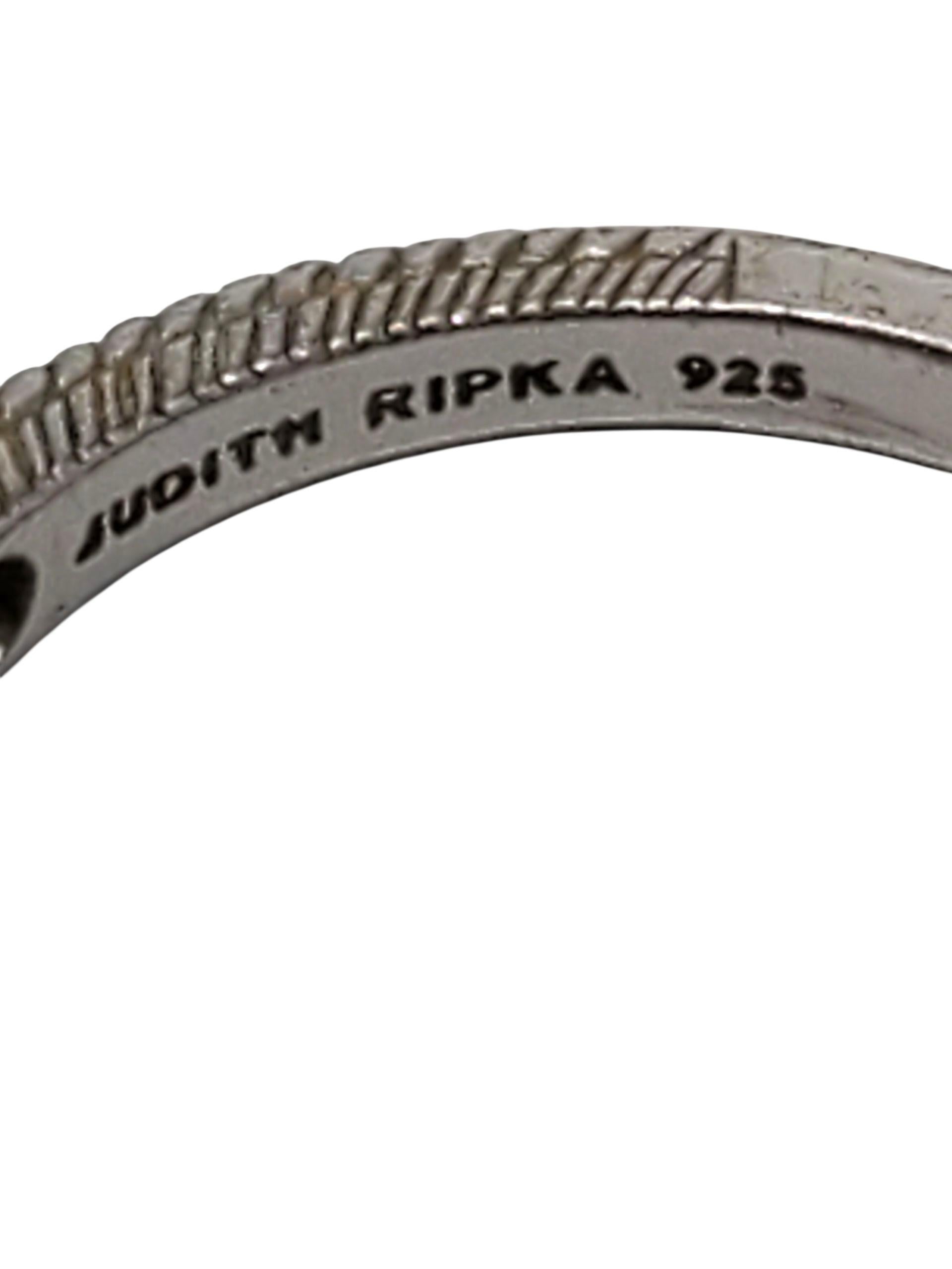 Judith Ripka Anello a fascia mezza eternità in argento 925 misura 10 #22427 in vendita 2