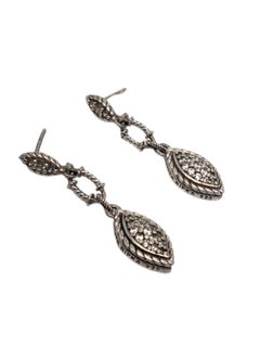 Judith Ripka Sterling Silver CZ Hanging Earrings # 18963