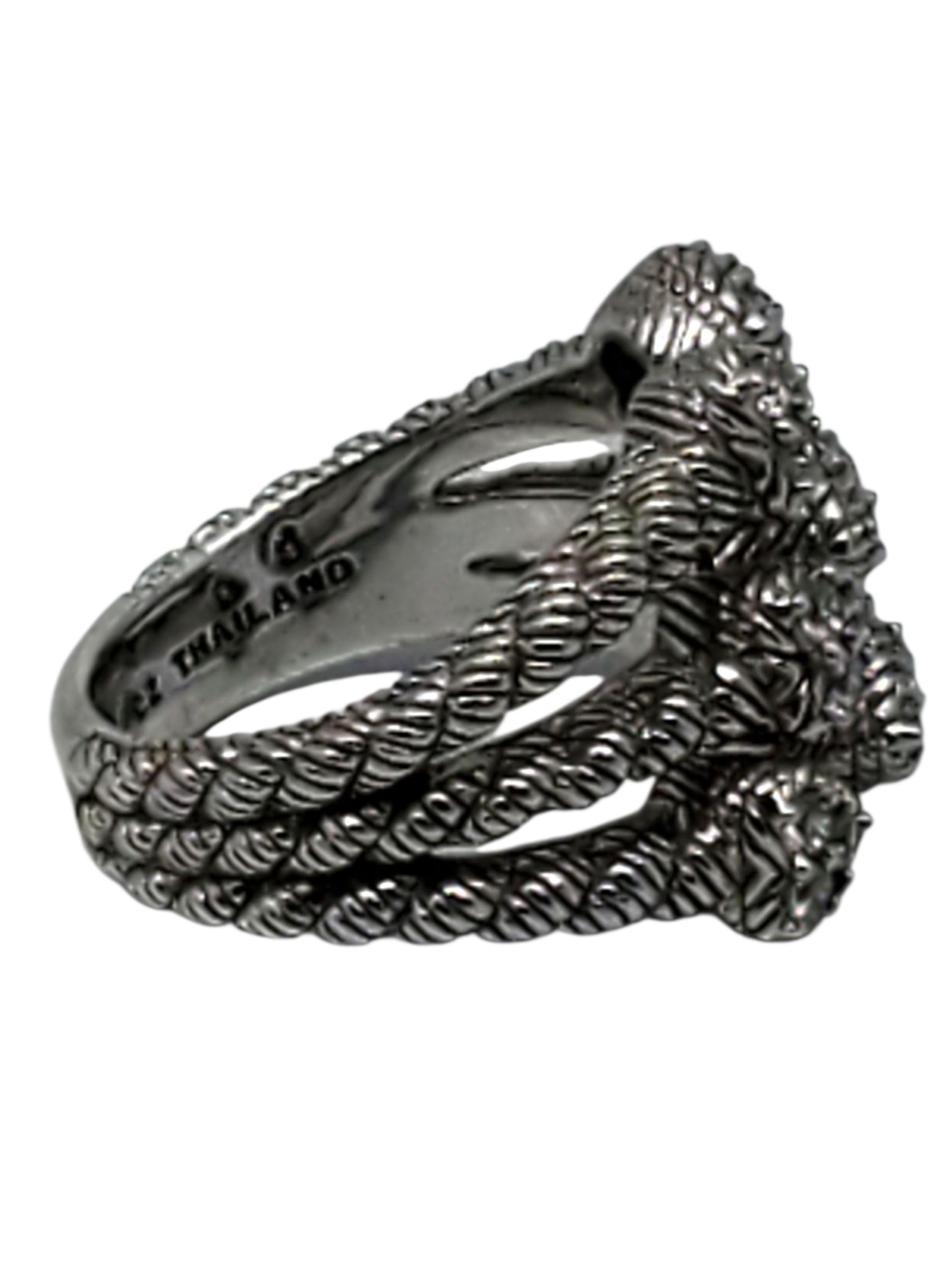 Donna Judith Ripka Anello con cuore in argento Sterling CZ misura 7 #23434 in vendita