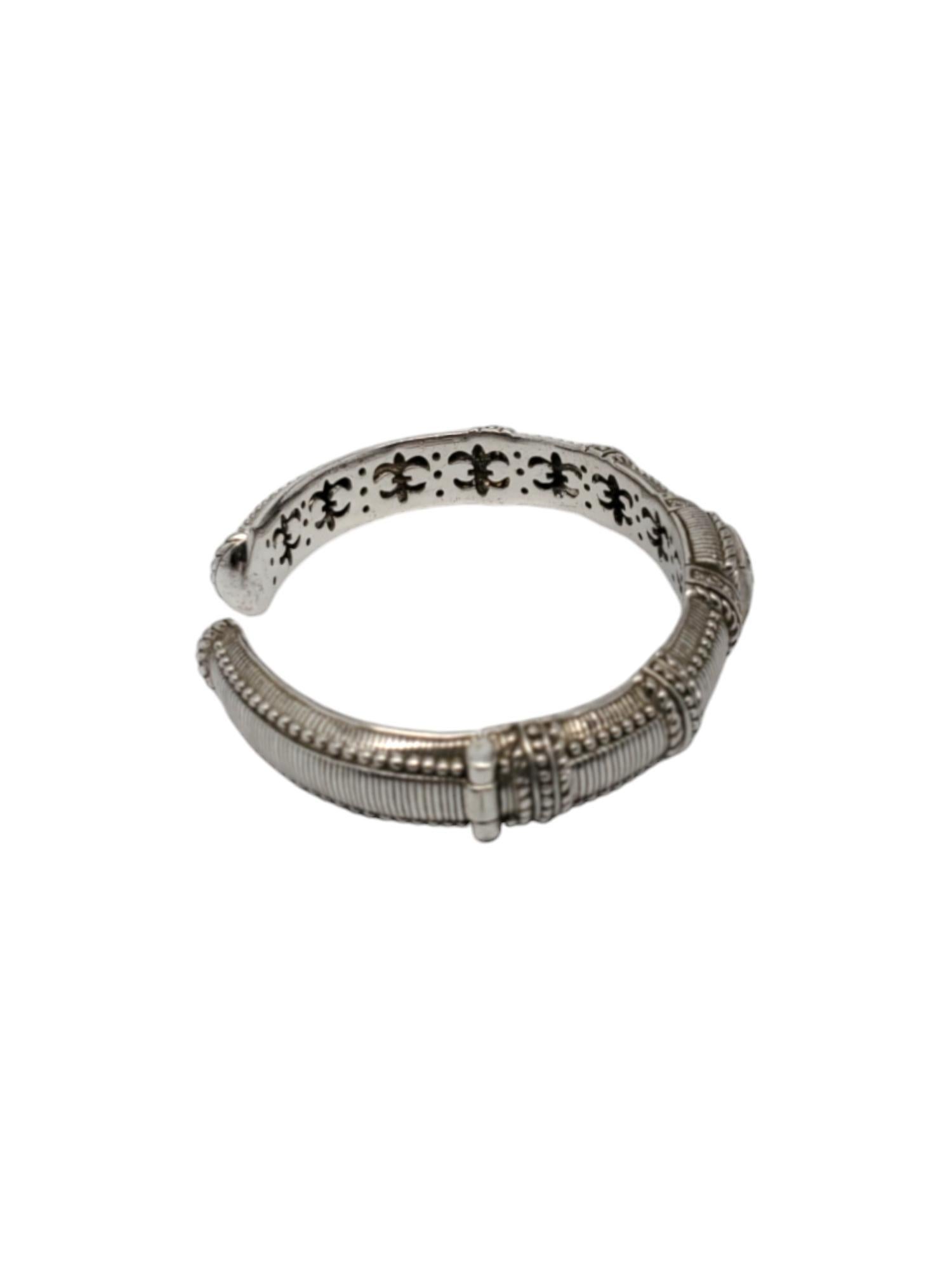 Women's Judith Ripka Sterling Silver CZ Hinged Bracelet #18717 For Sale