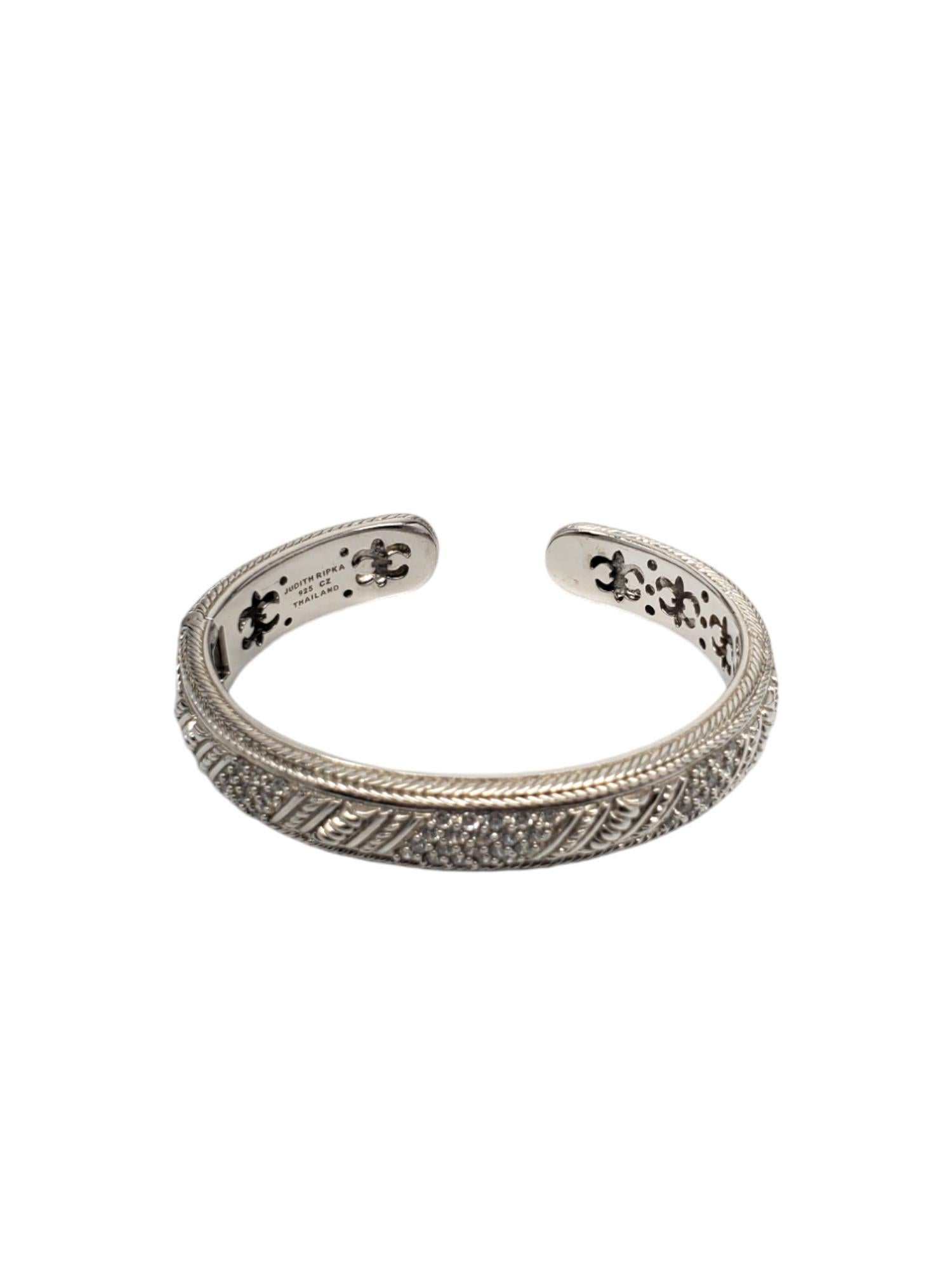 Judith Ripka Sterlingsilber CZ Manschettenarmband mit Scharnier #18716 im Angebot 2