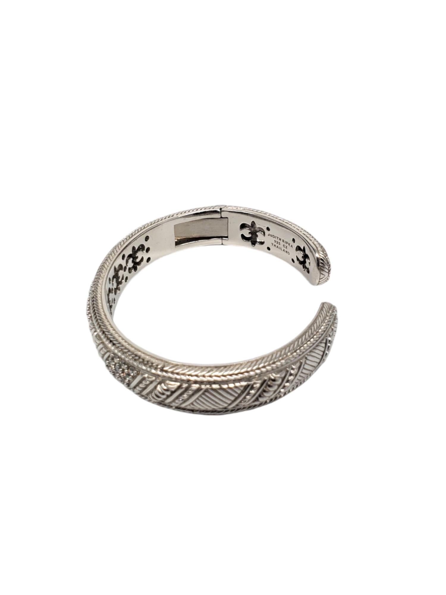 Judith Ripka Sterlingsilber CZ Manschettenarmband mit Scharnier #18716 im Angebot 3