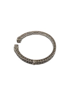 Judith Ripka Sterling Silver CZ Hinged Cuff Bracelet # 19500