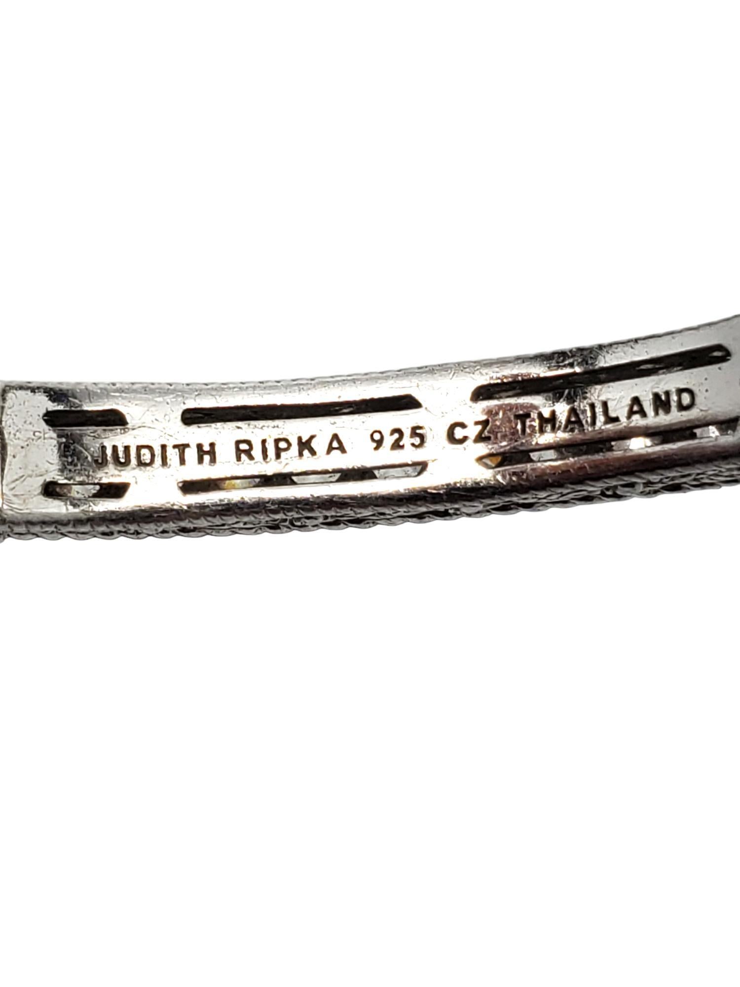 Judith Ripka Sterling Silver CZ Hinged Cuff Bracelet # 19500 For Sale 3