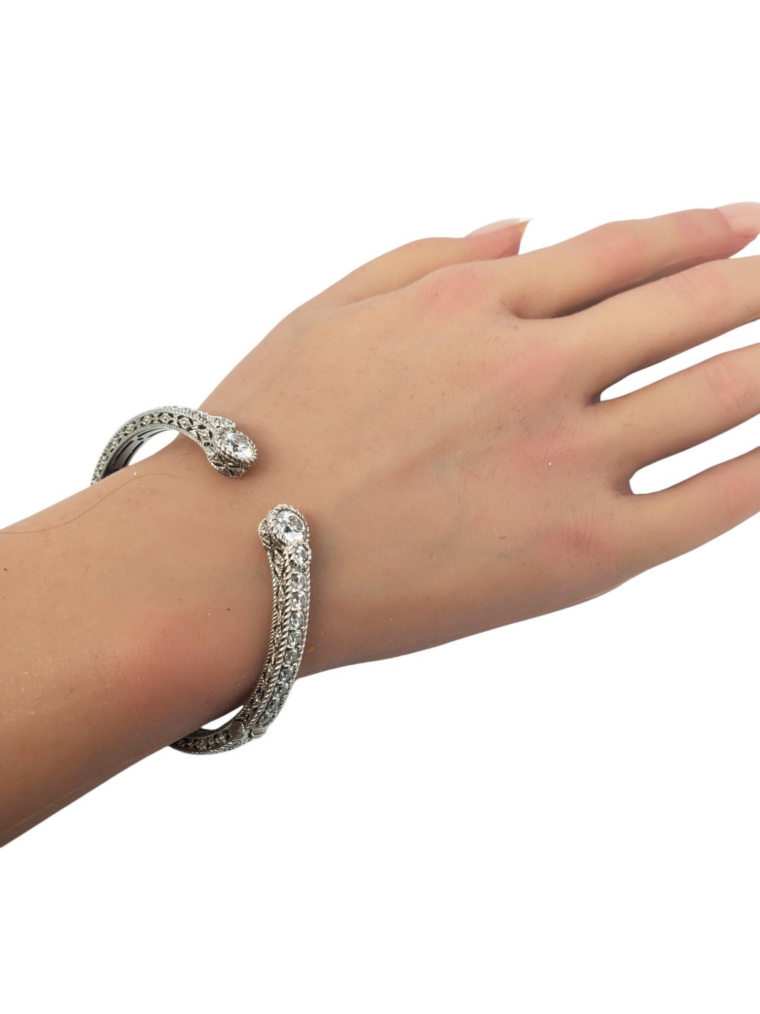 Judith Ripka Sterling Silver CZ Hinged Cuff Bracelet # 19500 For Sale 5