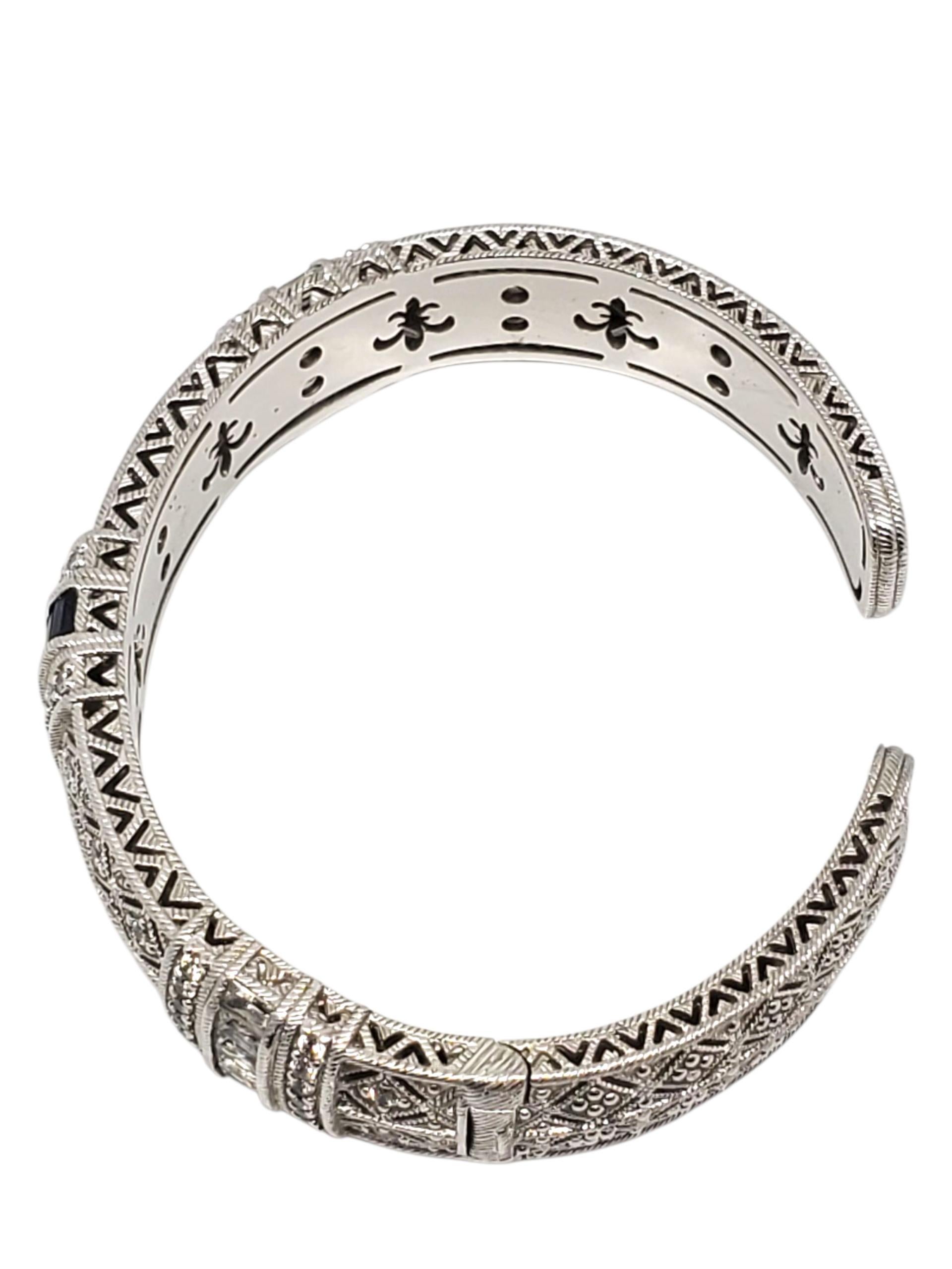 Judith Ripka Bracciale con cerniera in argento 925 # 23385 In condizioni buone in vendita a Washington Depot, CT