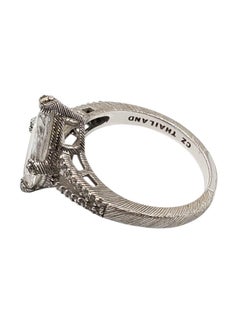 Judith Ripka Sterling Silver CZ Marquise Cut Ring Size 10 #22434